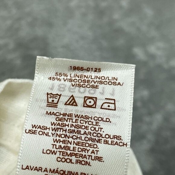 Scotch & Soda Mens White Button-Up Shirt Size L Linen Blend a1398 - Picture 5 of 7